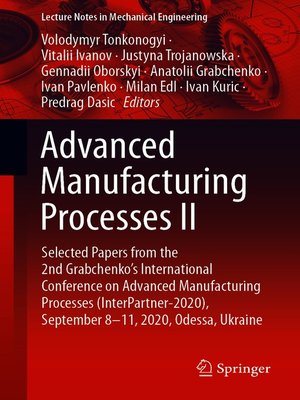 cover image of Advanced Manufacturing Processes II